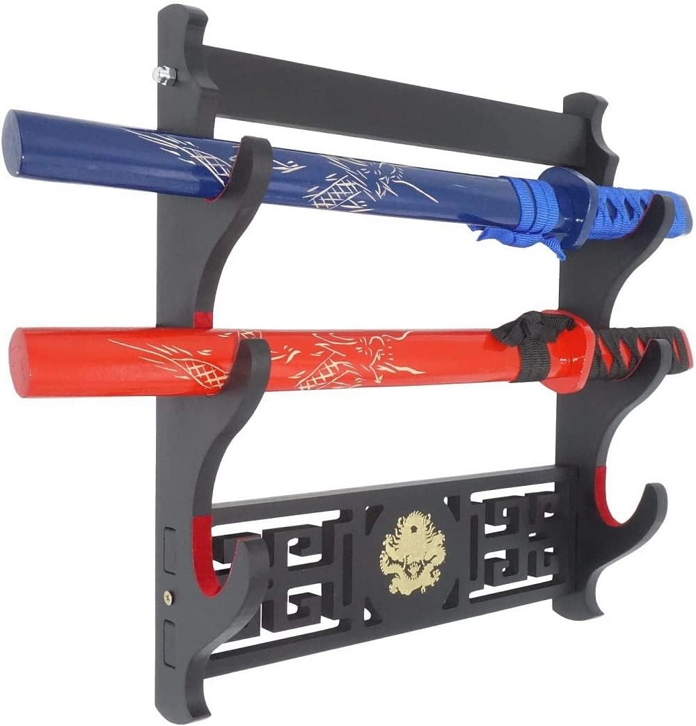 Sword Stand Katana Wall Mount 3 Tier Samurai Sword Display