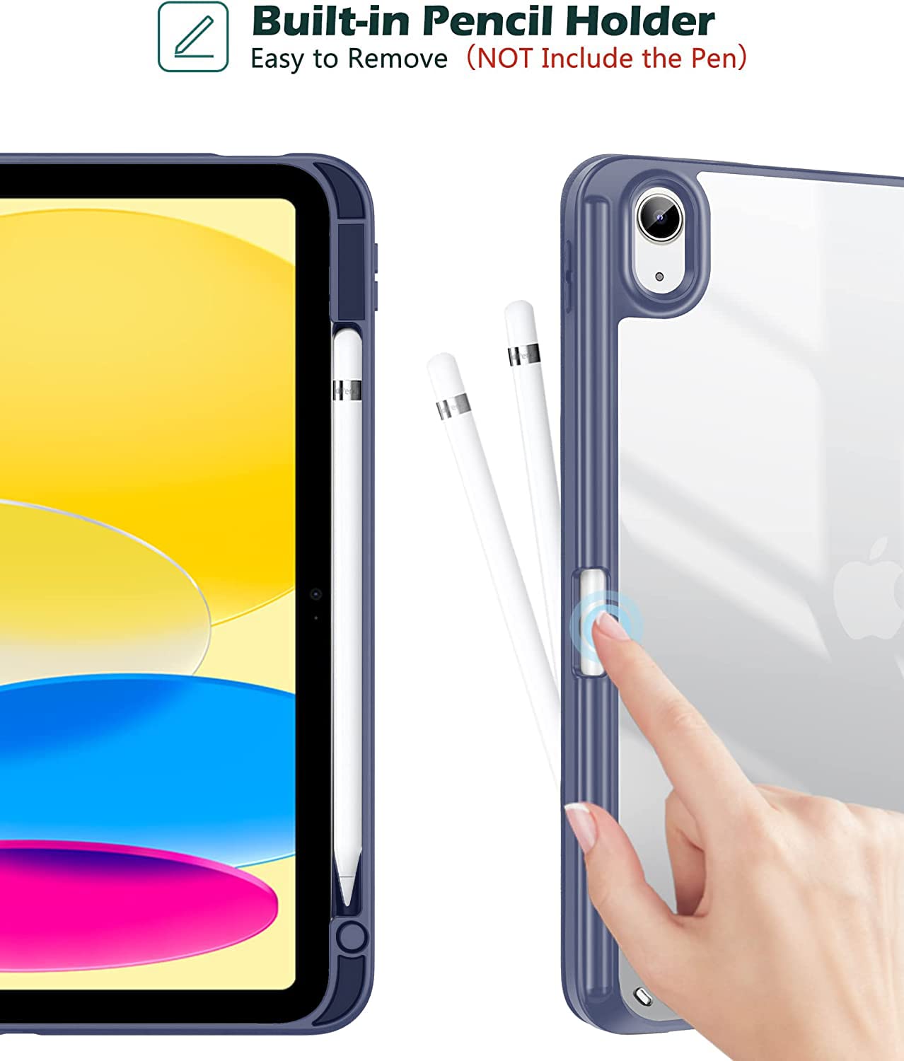 Robustrion Cover for iPad 11th (A16) / 10th Generation Cover Case (2025/2022) [Pencil Holder] (Right Side) [Auto Sleep Wake], Trifold Flip Stand Case for iPad 10th Gen / 11th Generation - Blue — Amazon image 4