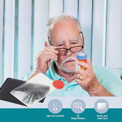 Miniatura 3 de Lupa de bolsillo 3X, lente Fresnel portátil, hoja de aumento pequeña, iniciador de fuego de tarjetas, herramientas de aprendizaje de picnic al aire