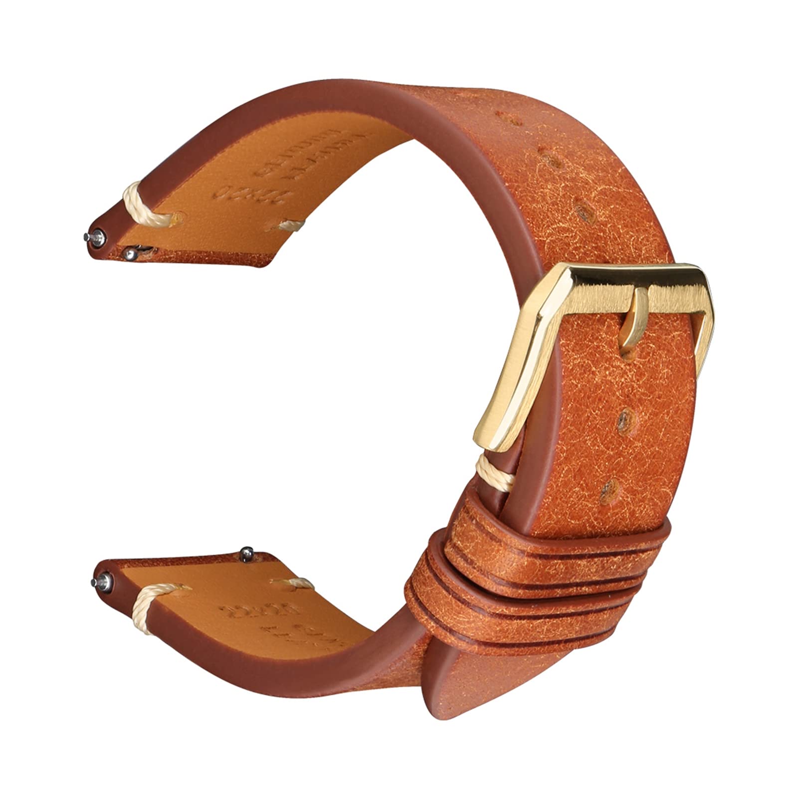 Schnellverschluss-Uhrenarmband aus Vintage-Leder – handgefertigtes Armband für Herren in 18 mm bis 24 mm
