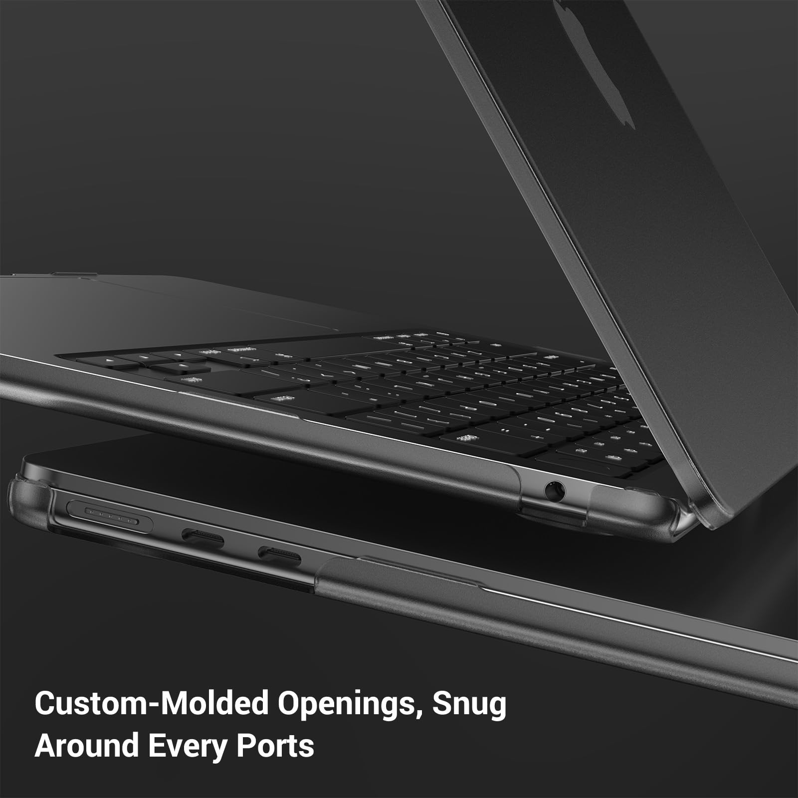 MOSISO Coque Compatible avec MacBook Air 15 Pouces M5 M4 M3 M2 2026-2023, Antitrace Rigide, Noir Clair