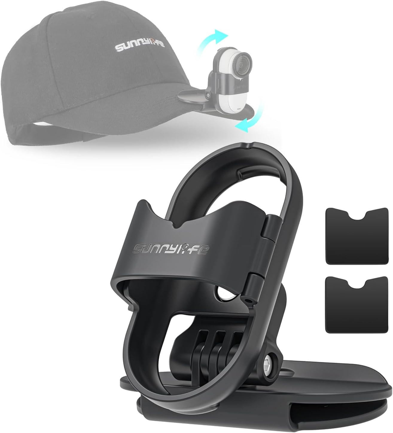 CAPART Hat Clip for Insta360 GO 3S, Vertical and Horizonal Backpack Clip