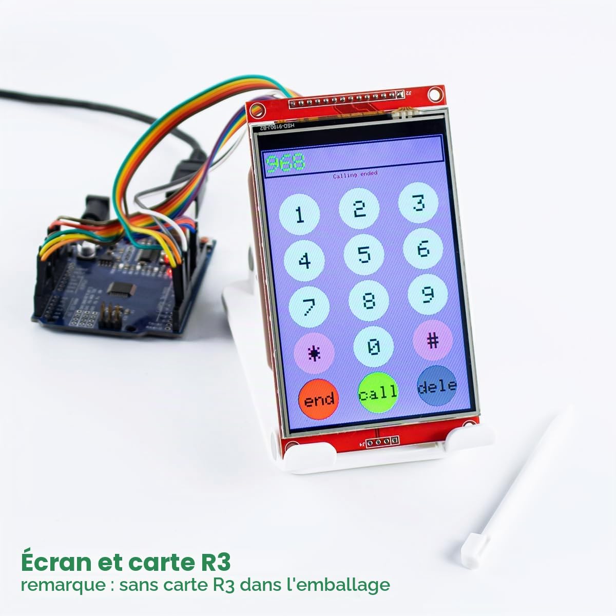 LAFVIN Écran tactile TFT LCD de 4,0 pouces 480x320 SPI Série ST7796S avec stylet tactile Compatible avec Arduino