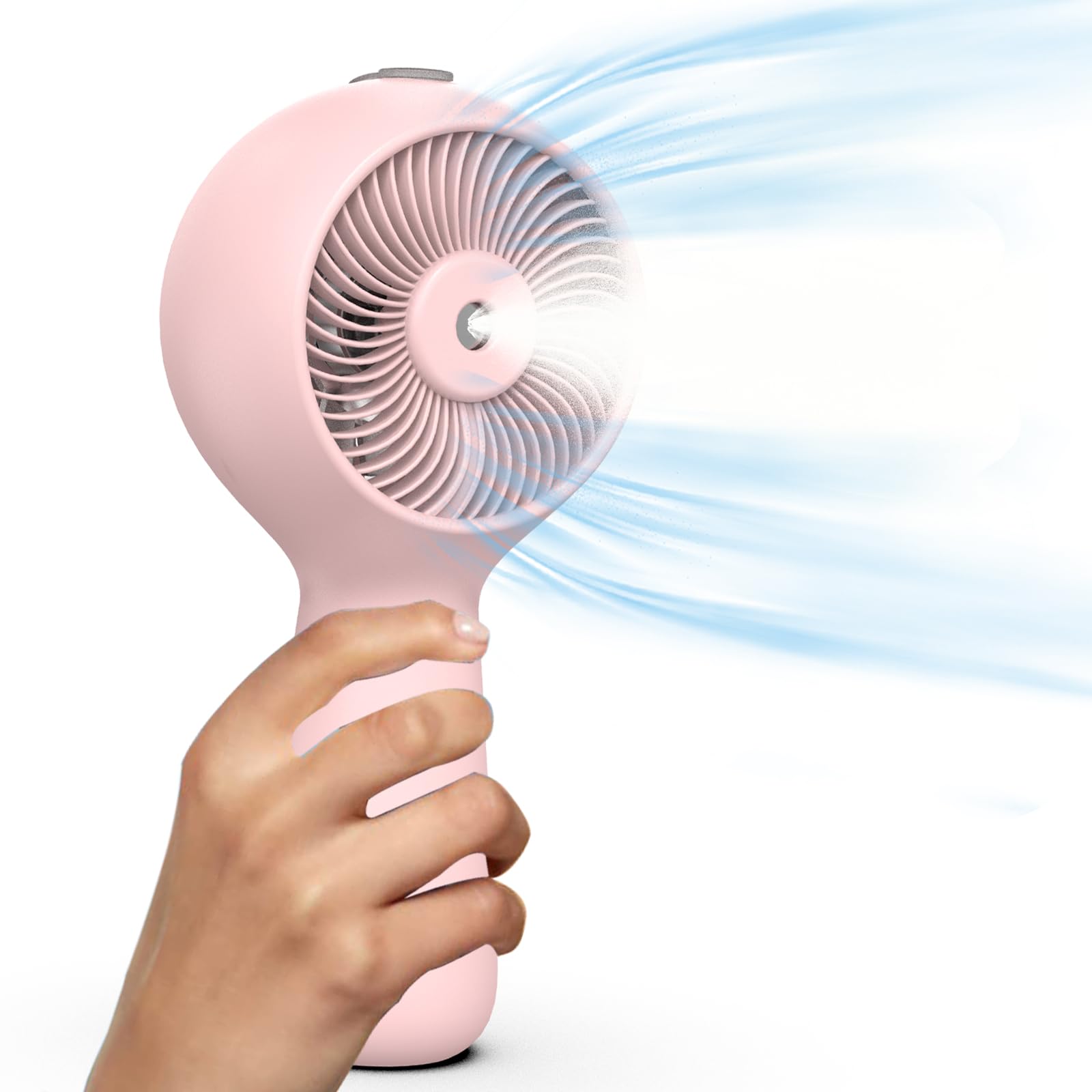 AISHUJIE Portable Handheld Fan, Misting Fans with USB Rechargeable, 3 Speed Personal Fan Handheld and Desktop, Perfect for Office, Home, School,