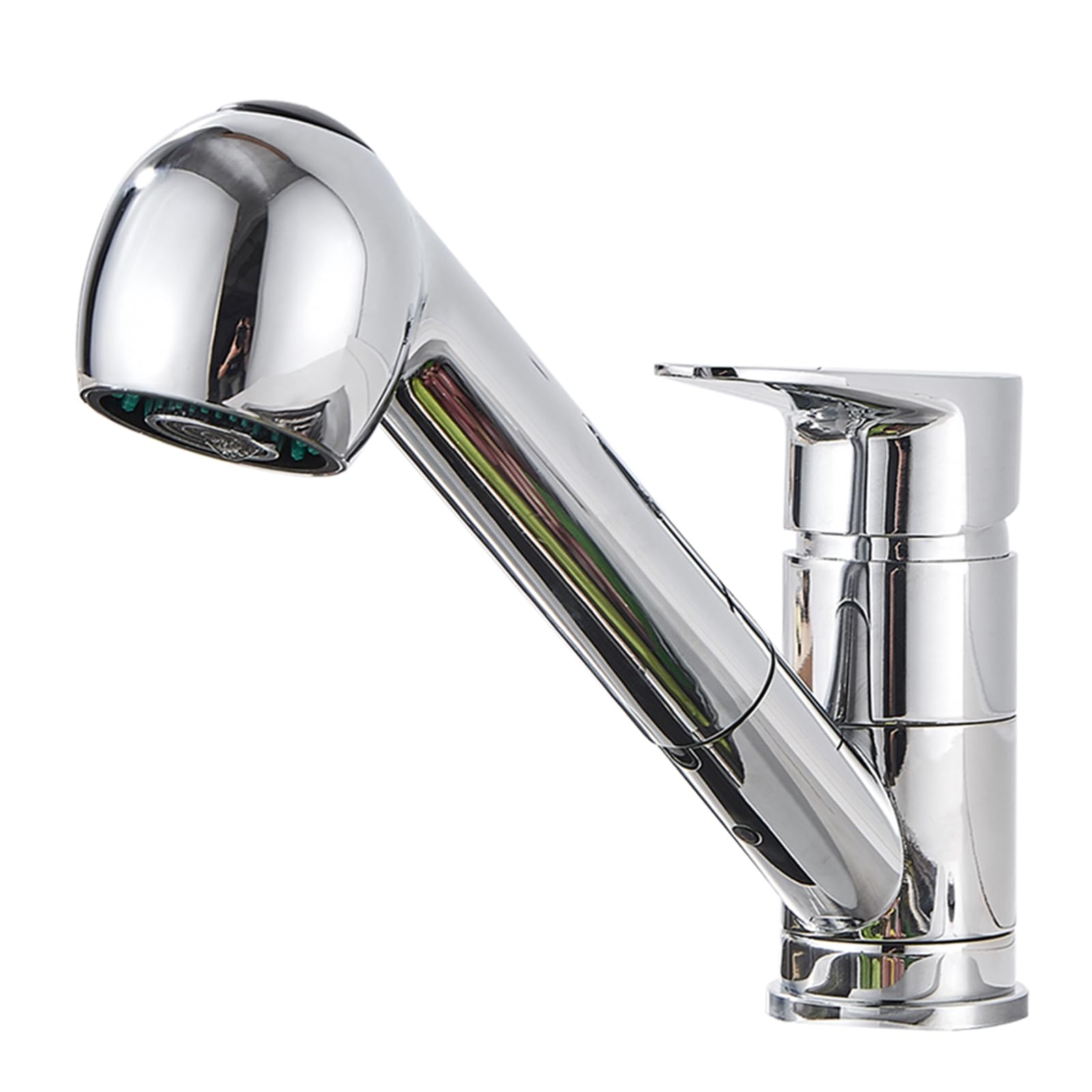ZQFHSX Kitchen Faucets with Pull Out Spray Rotating Sink Faucet Brass Hot and Cold Water-Black
