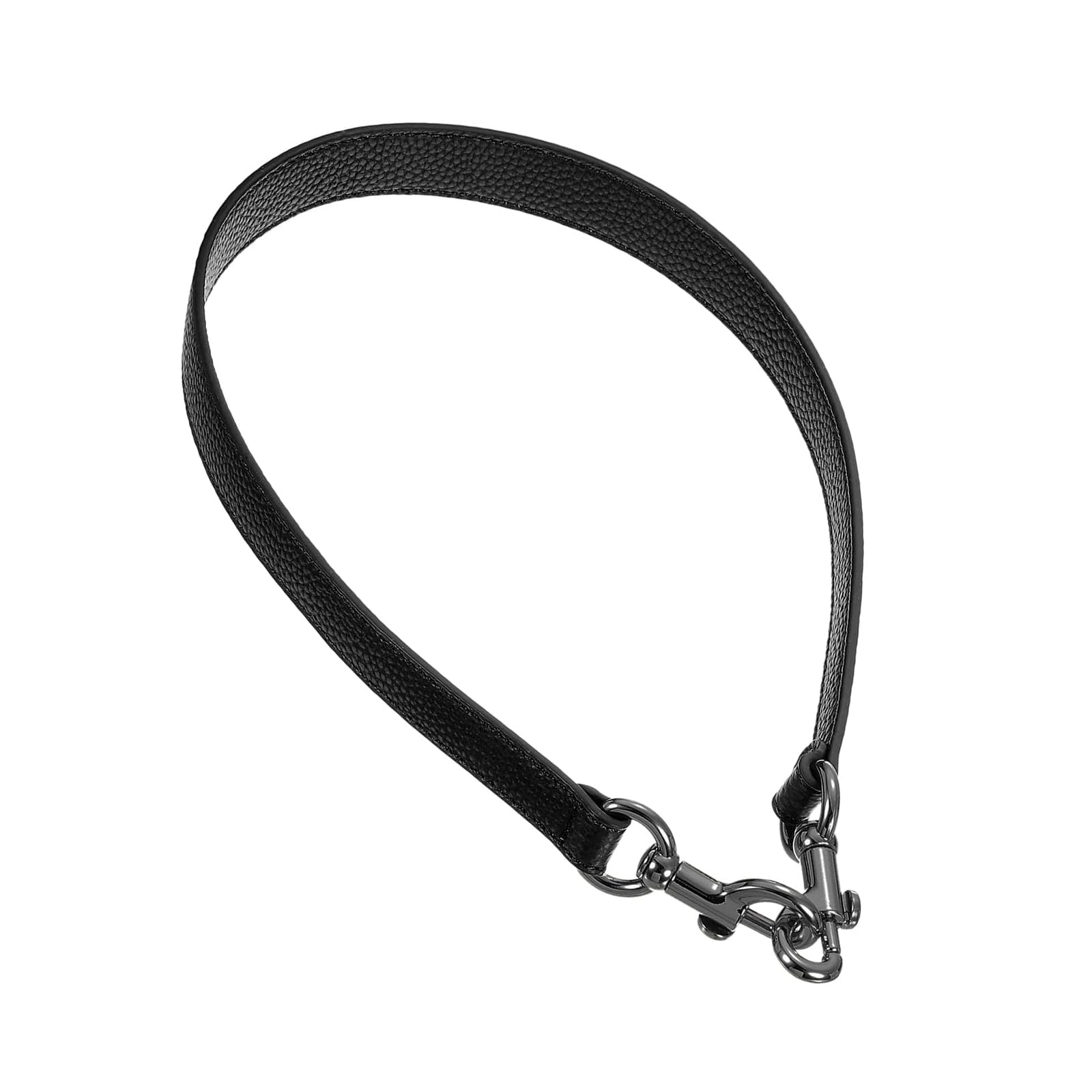 Unifizz PU Leather Short Bag Strap, 25.59 Inch Purse Handle Handbags Replacement Straps with Clasp for Shoulder Bags and Clutch Bags – Black, Grey Buckle