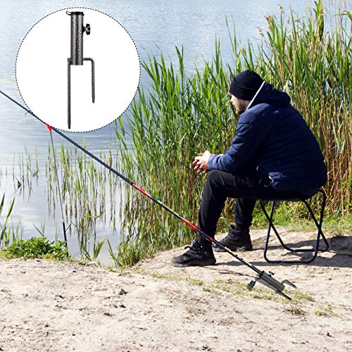 Support en acier pour parasol de plage robuste avec double broche - 6