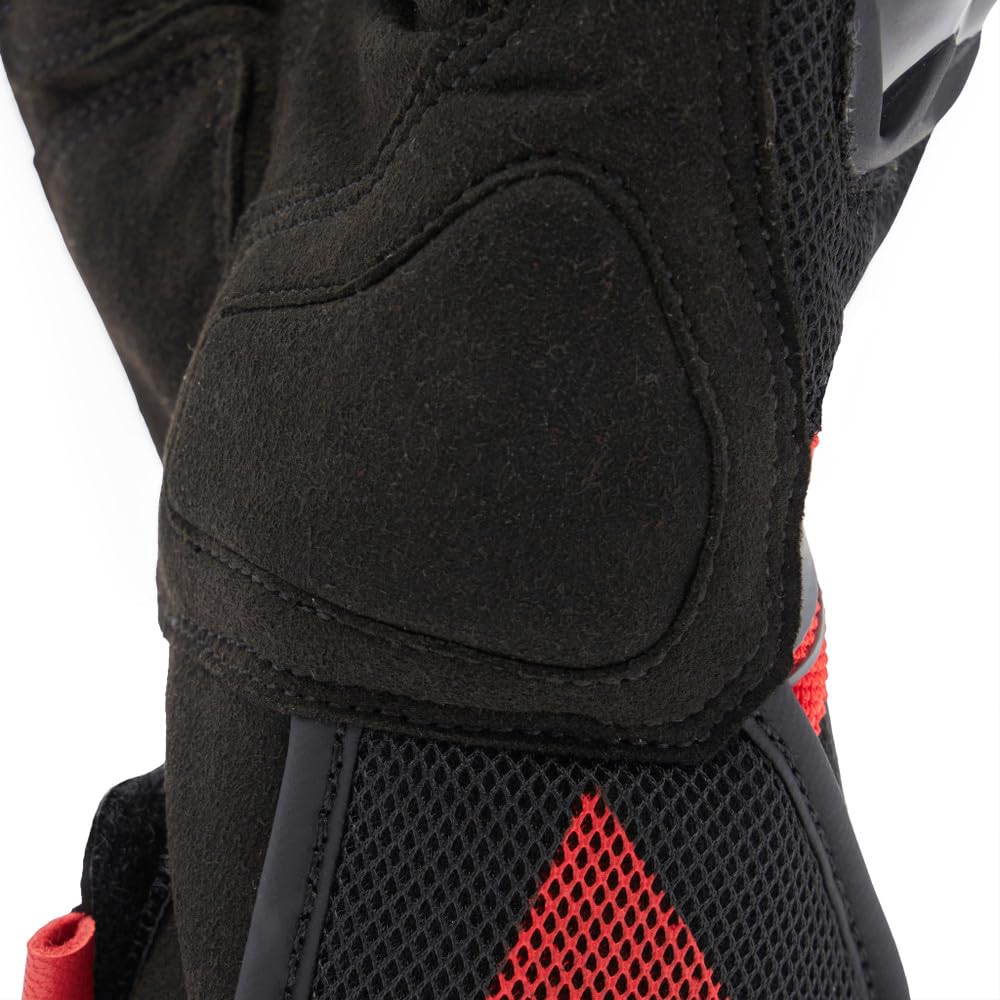 DAINESE - Mig 3 Air Tex Gloves, Guanti Moto Estivi, Tessuto Ventilato, Protezioni sulle Nocche, Touch Screen, Nero/Rosso, XL