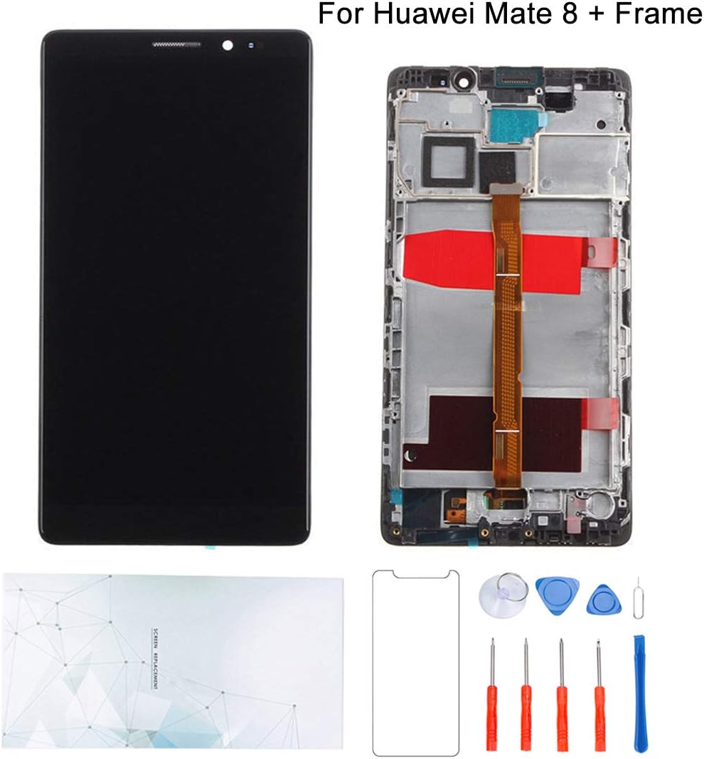 Screen Replacement Compatible for Huawei Mate 8 mate8 NXT-L09 NXT-L29 NXT-AL10 NXT-CL00 NXT-DL00 NXT-TL00 LCD Glass + Frame Display Touch Digitizer Assembly Tools (Black)
