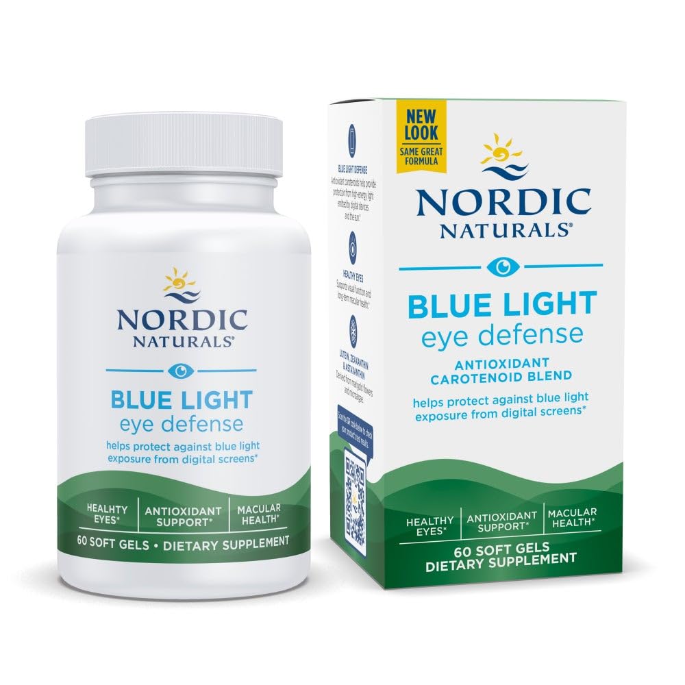 Blue Light Defense - 60 Soft Gels - Four Phytonutrients with Complementary Antioxidant Capacities - Supports Retinal Health, Visual Function - Non-GMO - 60 Servings