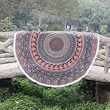 traditional jaipur arazzo rotondo pavone mandala floreale tapestry, appeso a parete hippie, telo mare rotondo, arazzi bohémien, coperta boho picnic, tovaglia gypsy, stuoia yoga tondo