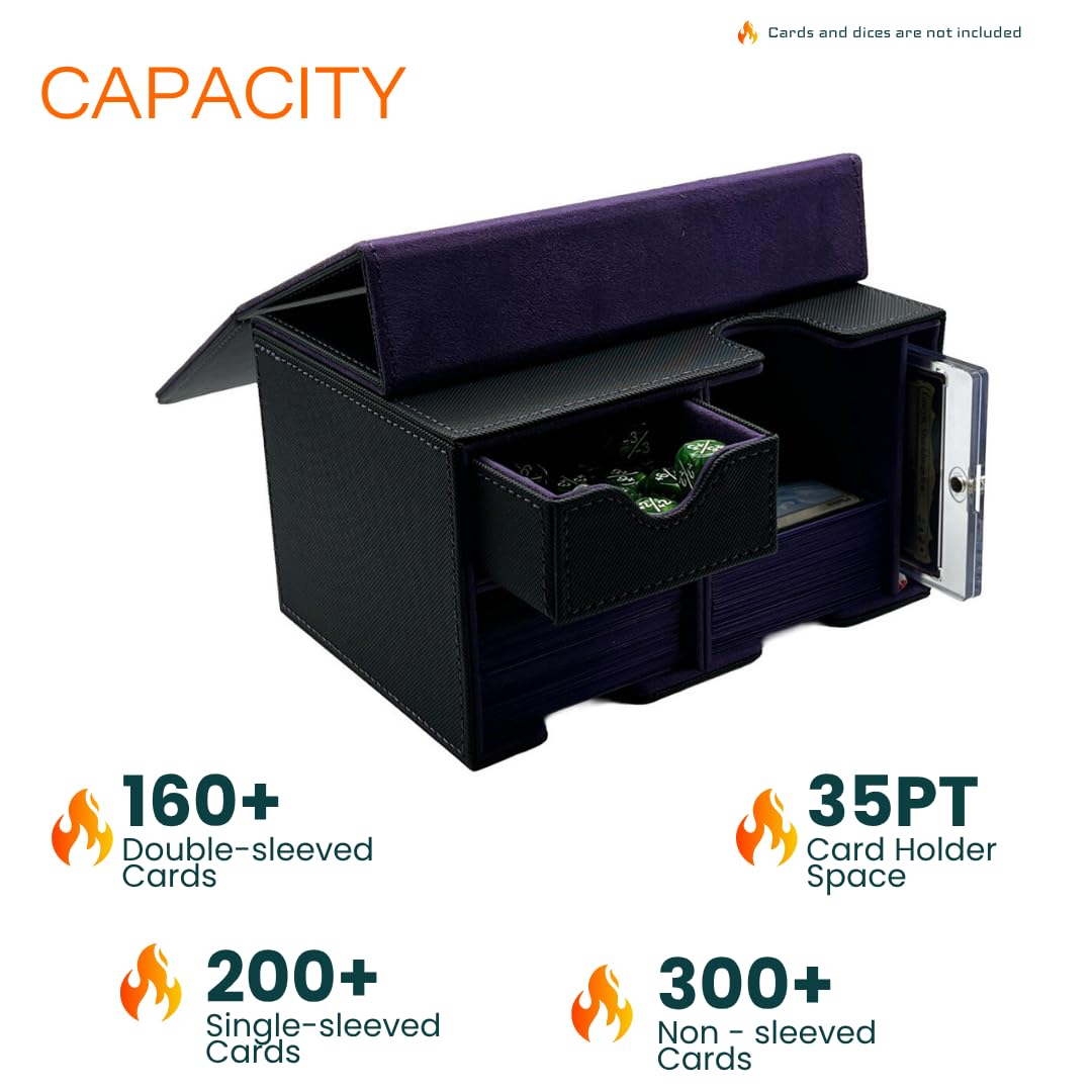 PUKARA Commander Card Deck Box for MTG. Card Storage with Magnetic Closure, MTG Deck Box, Includes 100 Card Sleeves, Dividers - Image 4