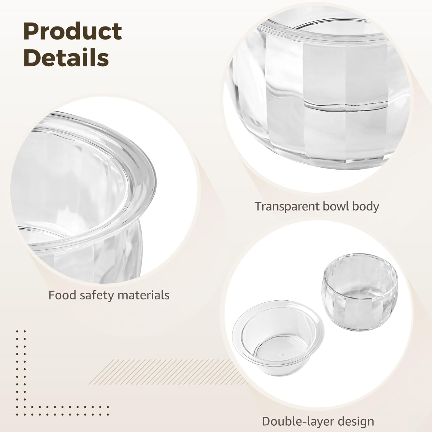 2 Pack Chilled Serving Bowls, Transparent Double Layer Plastic Ice Containers for Keeping Food Cold, Dip Sauce Condiment Set with Spoons, Party Entertaining Essentials