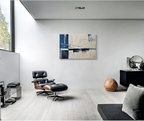 Miniatura 733 de Lienzo artístico para pared, pinturas de arte abstracto, fantasía azul, grafiti colorido sobre fondo blanco; decoración artística moderna para sala