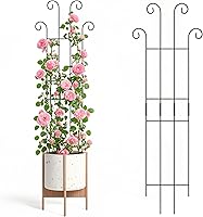 LUCKJUJU 2-Pack 32" Tall Metal Plant Trellis for Climbing Vines, Pothos, Monstera, Ivy - Indoor Outdoor Potted Plant Support