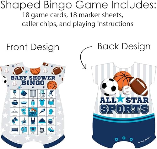 Miniatura 3 de Big Dot of Happiness Go, Fight, Win - Deportes - Tarjetas de bingo y marcadores - Juego de bingo en forma de baby shower - Juego de 18