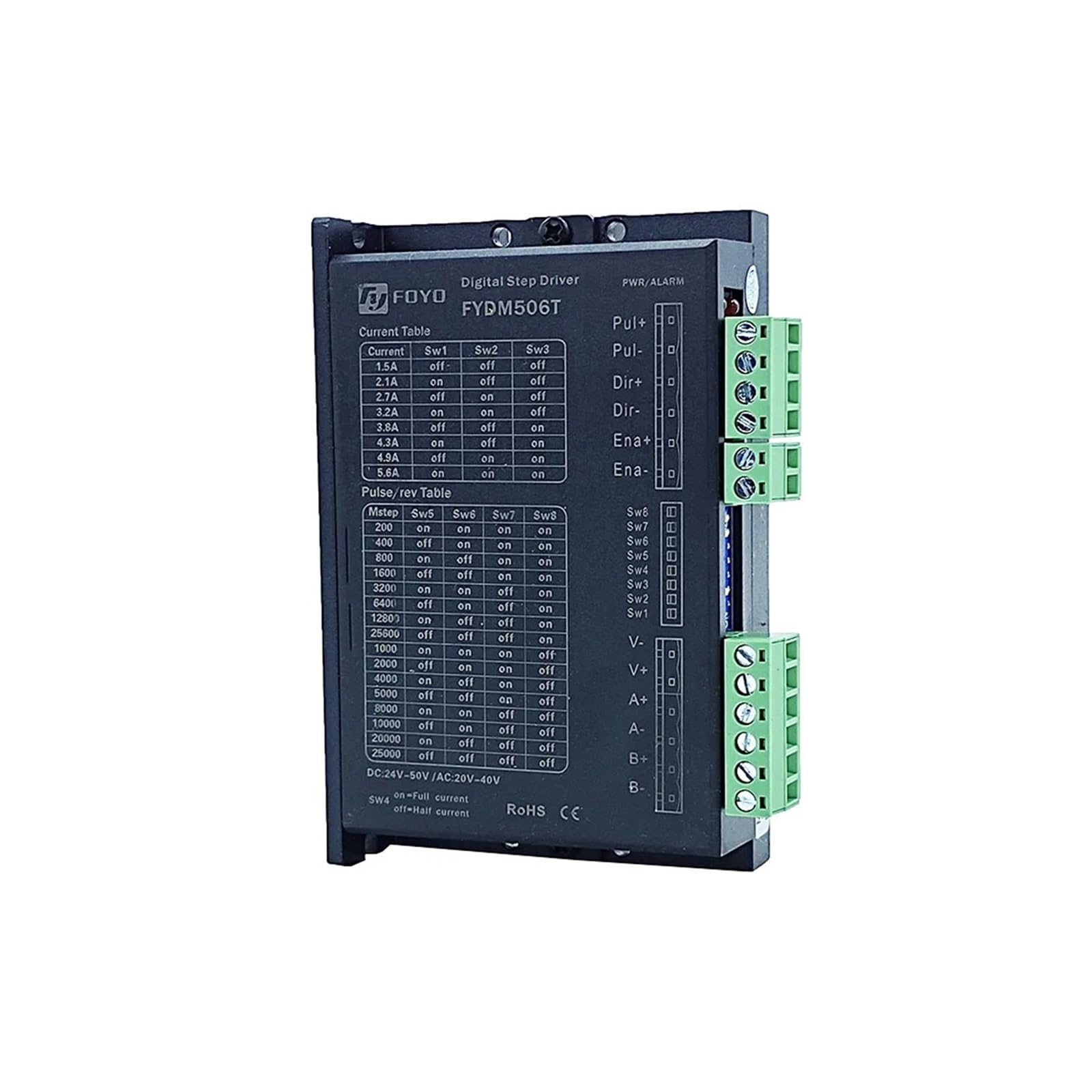 Cnc two-phase stepper motor driver NEMA23/34 stepper motor controller DC24V-50V FYDM506T