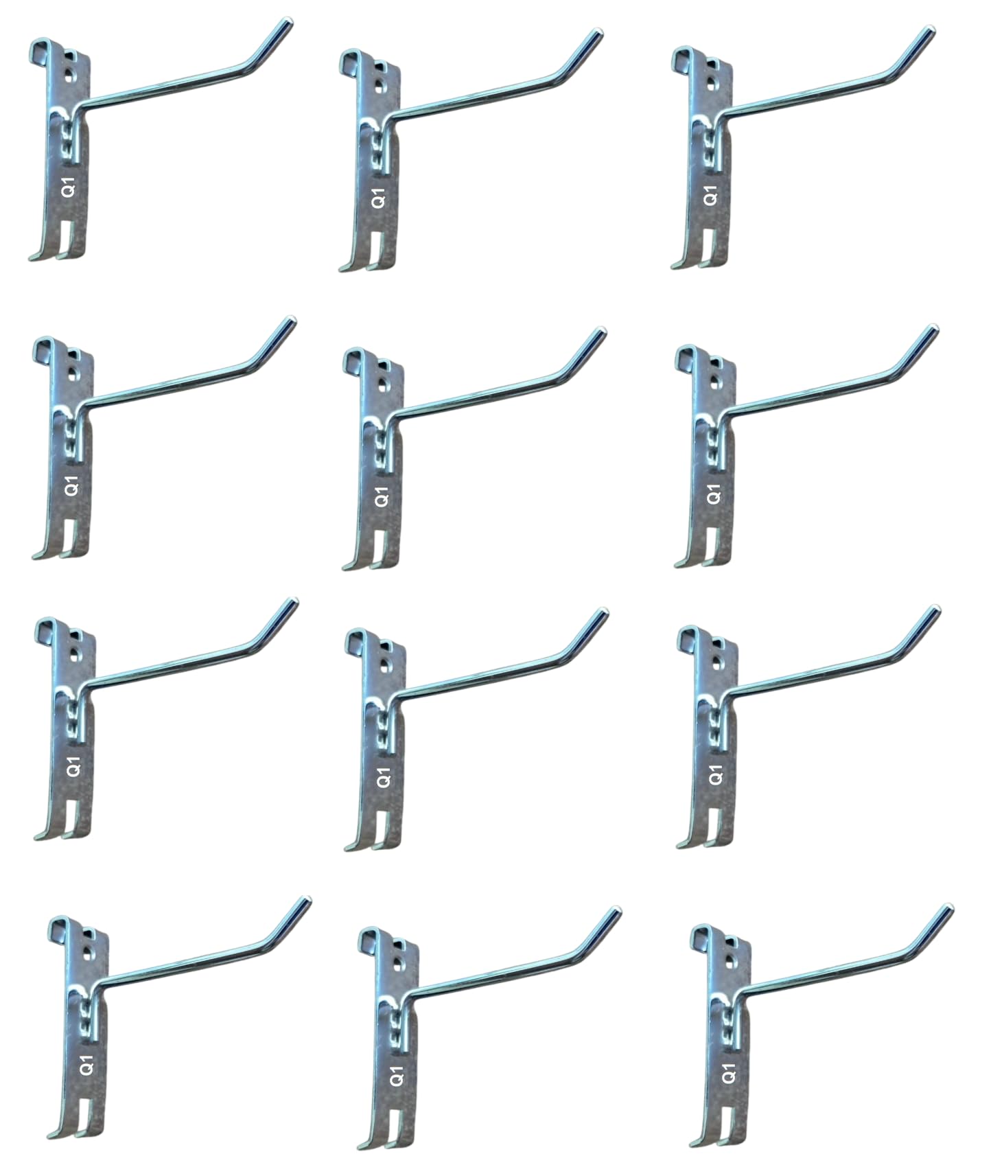 - Q1 Beads Steel 12 Pcs 2 inches Mesh Grid Wall Panel Hooks for Retail Display Gridwall Panel Hook Made in 5 mm Rod (12 Pack, Chrome)