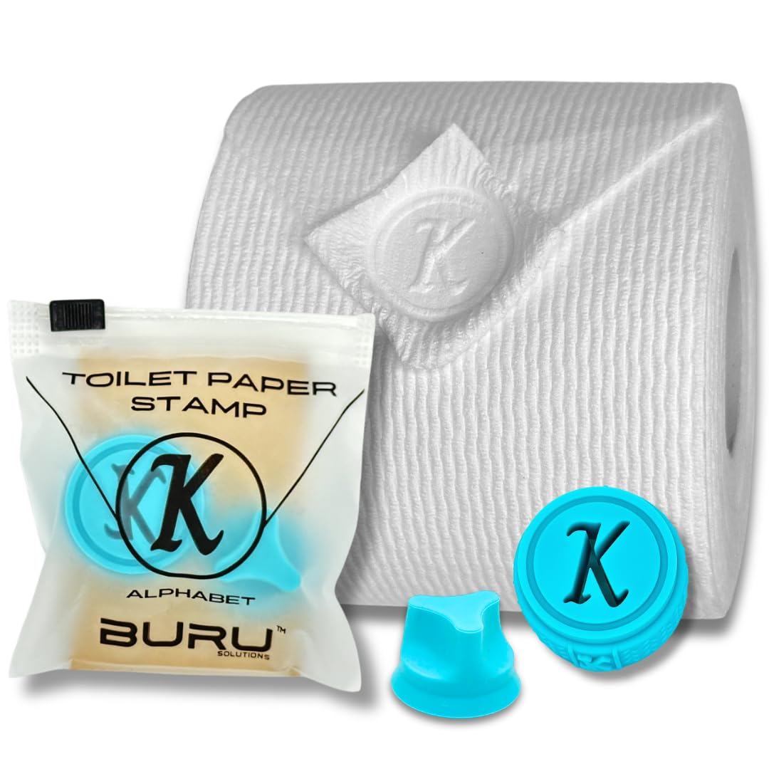 BURU SOLUTIONS Toilet Paper Stamp Alphabet (Letter K) - Add a Unique Personal Touch to Your Bathroom Decor! Enhance Home Decor. Ideal for Housekeeping, Hotels, Rentals, Home Staging Decor