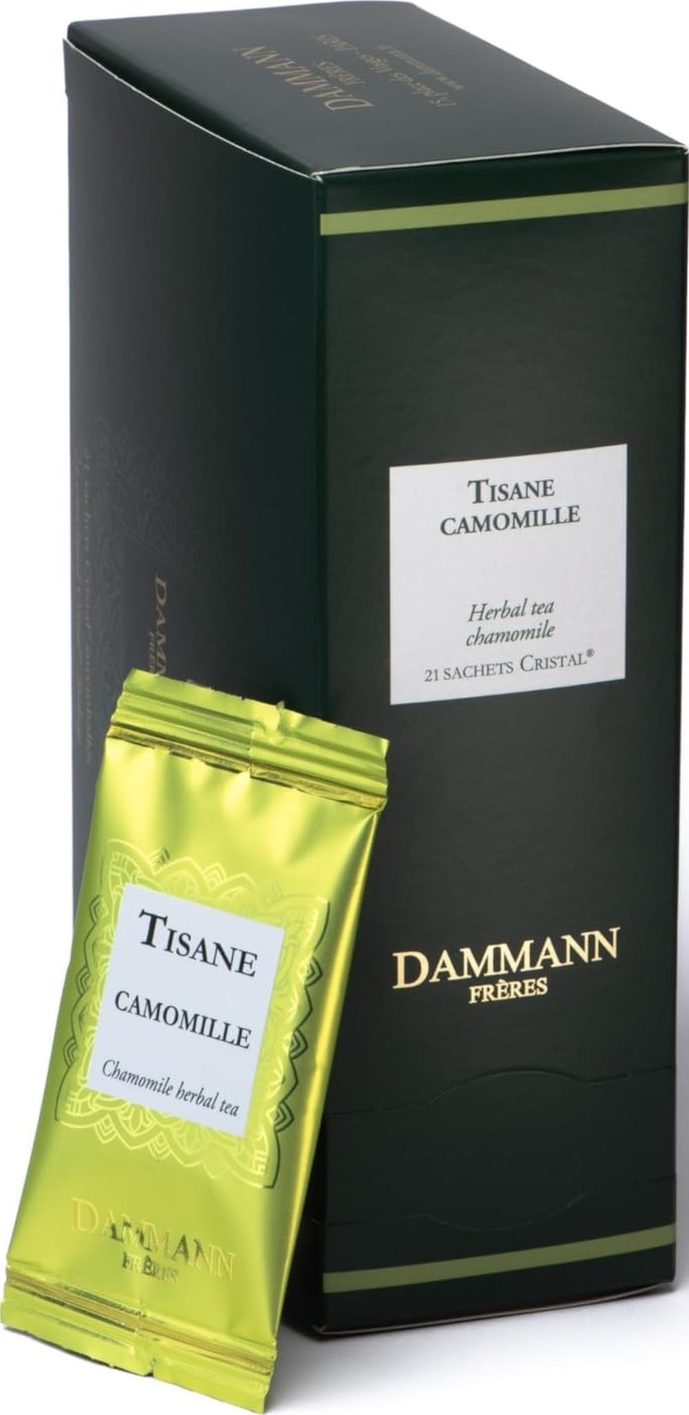 Dammann Freres Sachets, Chamomile Tea Bags, Premium Gourmet French Herbal Tea, Indiviudally Wrapped, 21 Count (Single Pack)