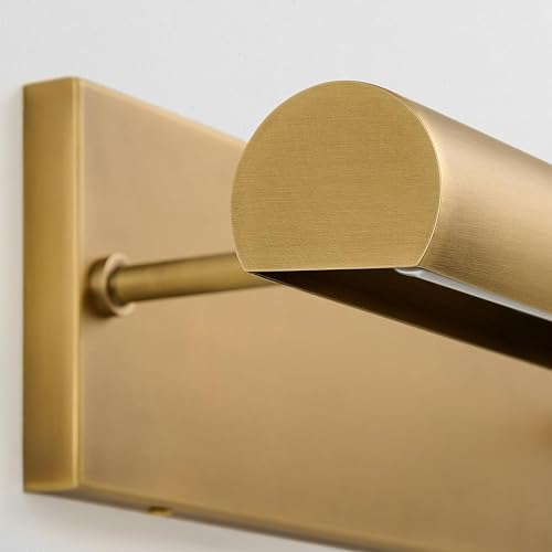 Miniatura 5 de Luz de imagen de latón para pared 24 pulgadas, cableada, regulable, vintage, dorado, cepillado, galería, iluminación artística sobre marco de fotos,