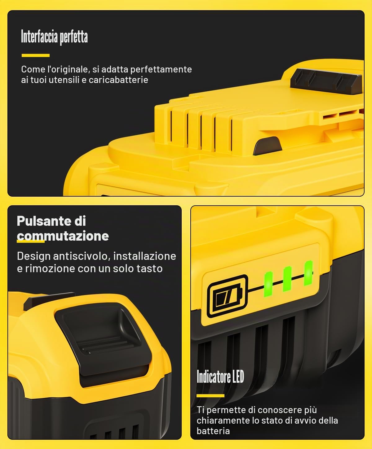 2 Pezzi 8.0Ah/8000mAh DCB182 Batteria di Ricambio per Dewalt 18V, Sostituzione per Batterie Dewalt DCB200 DCB184 DCB107 DCB101 DCB112 DCB203 DCB115 DCB105 DCB182 con LED Batteria per Utensili