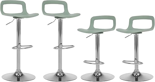 Miniatura 53 de NOBPEINT Taburete de bar giratorio ajustable con elevación de aire cromado contemporáneo, juego de 2, negro Negro -,Verde,Gris,Blanco