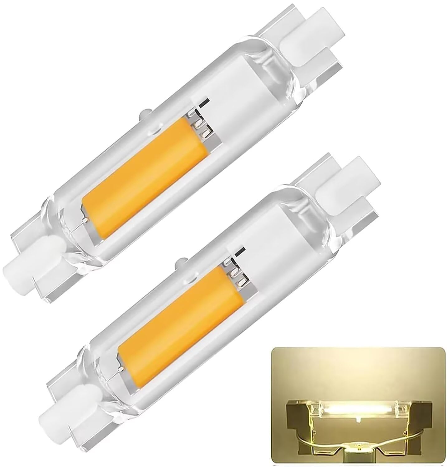 DafuDaGui R7s LED Bulb 78mm Dimmable, R7s LED Bulb Equivalent J78 200W Halogen, Natural White 4000K 2000LM, Flicker-Free 360° Light Angle, Energy Saving Linear Floodlight Bulbs Indoor Outdoor 2 Pack
