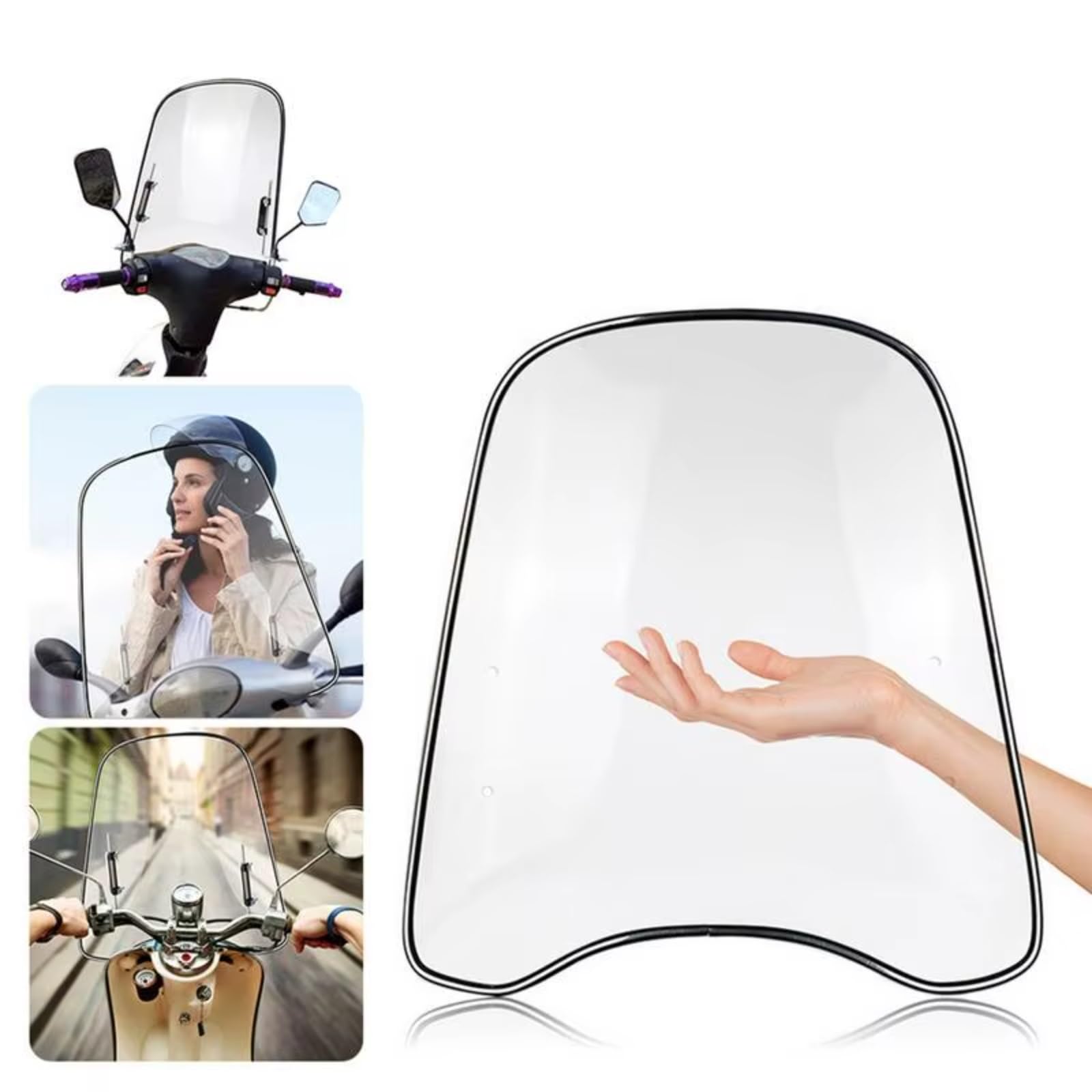 Extension Pare-brise Extension Universelle Pare-brise Moto Spoiler Scooter Déflecteur Vent À Bordure Élargie Pour Le Remplacement Pièces Moteur