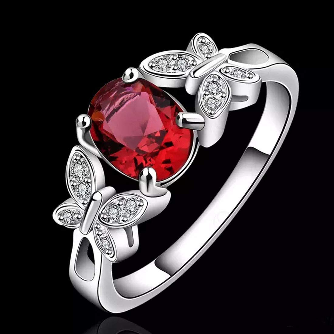 Zircon Leaf Plated Adjustable Ring