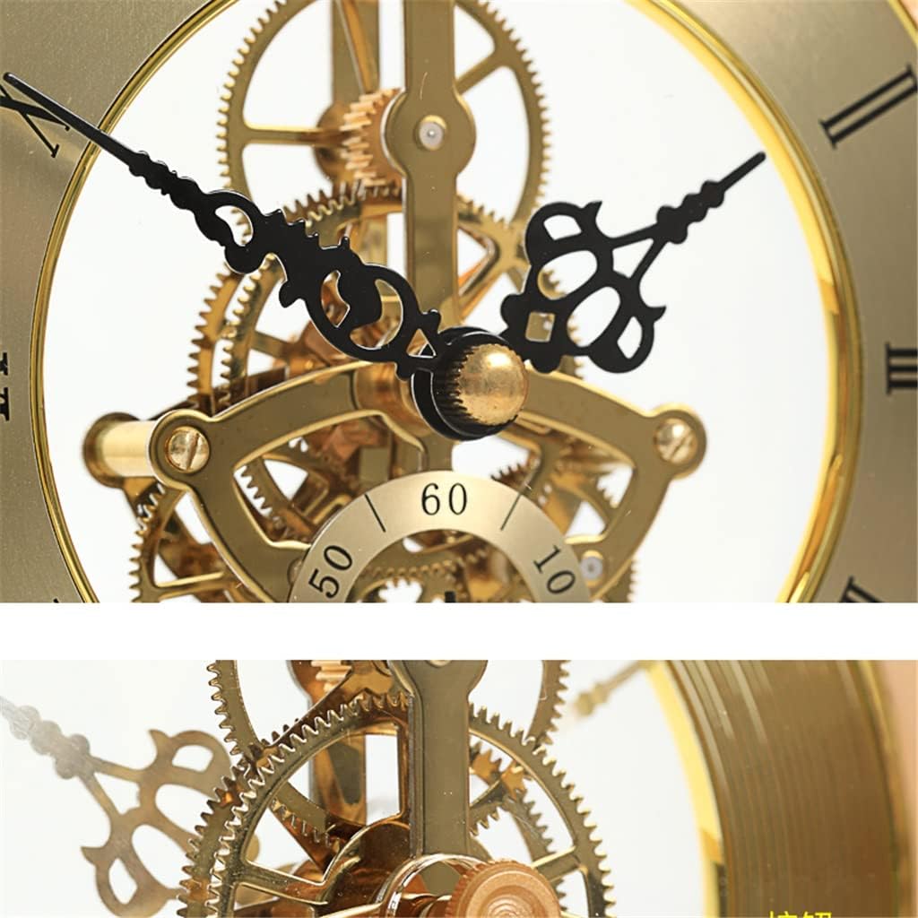 Table Clock Living Room Decoration Table Top Bogu Frame Home Decoration Imitation Mechanical Solid Wood Clock Decoration (Color : A, Size : 34.521.5cm)
