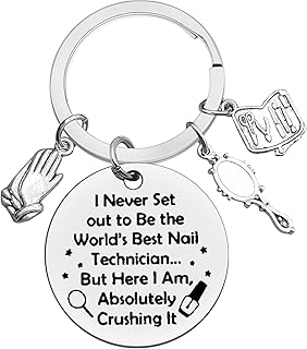 Ximalun Nail Tech Gifts Keyring Nail Technician Gifts Manicurist Graduation Gifts Beautician Gifts Nail Stylist Gifts Christmas Birthday Gifts Nail Tech Gifts for Women