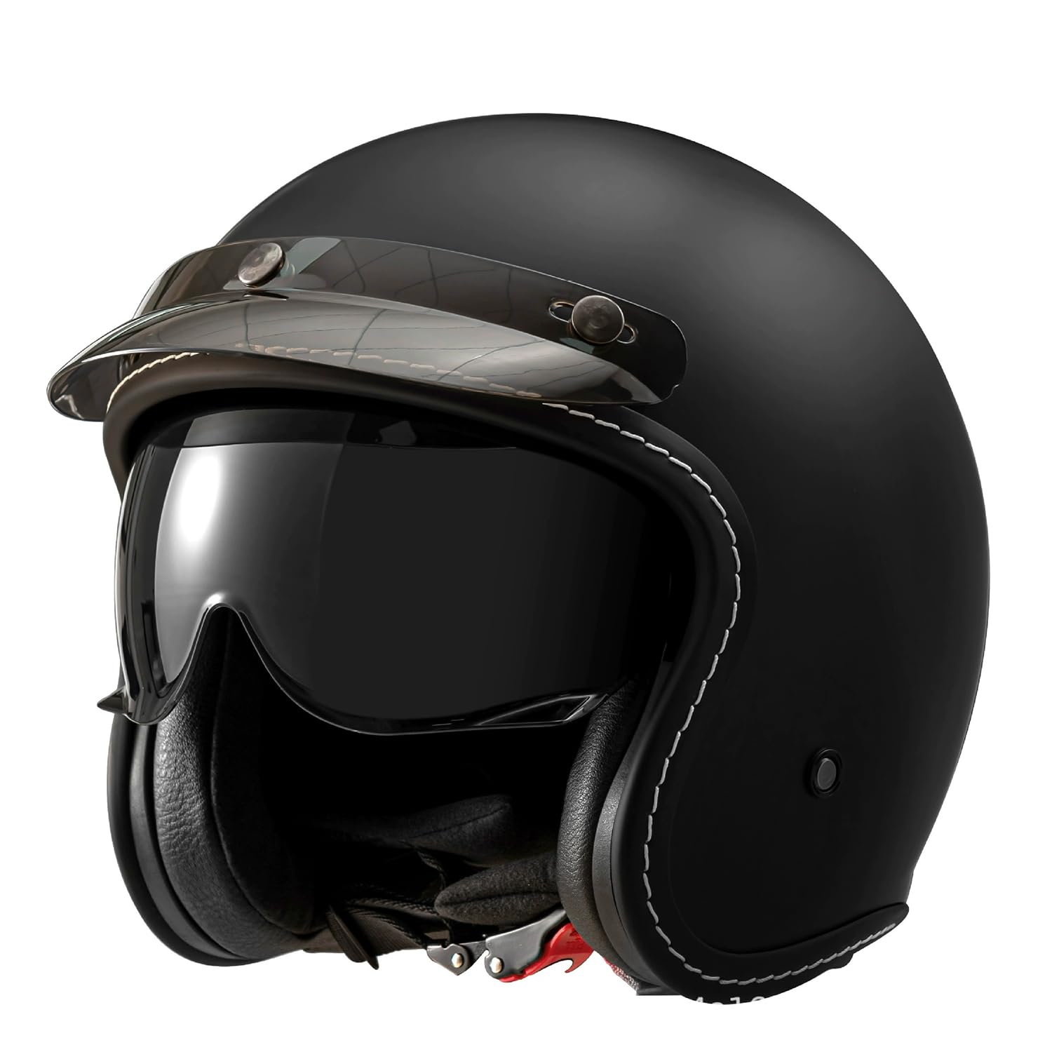 Casque Jet Moto Vintage Homologué ECEDOT Casque Moto Jet Ouvert Rétro pour Adultes Homme Et Femme Casques Mobylette 3/4 Demi Casques Vélo Scooter Chopper avec Visière