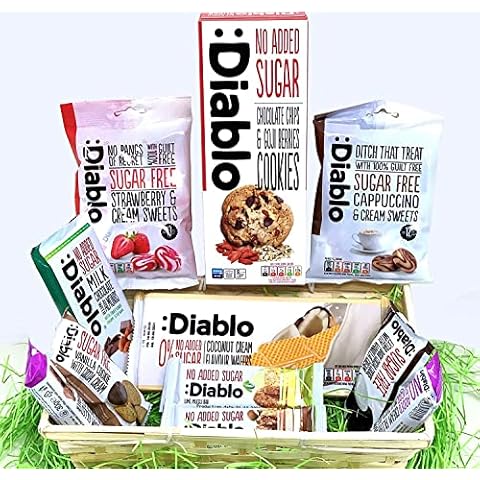 Diablo Diabetic 0 Sugar Hamper Box Sweets Cake Cookies Bar Bars Present Set Snack Sweet Basket Cover