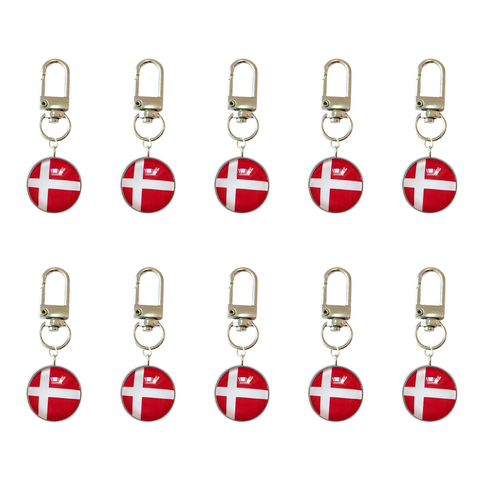 ZEPFJHE Bulk Pack of 10pcs International Flag Keychains Perfect for Party Giveaways Fan Collection and Everyday Carry Item Stainless Steel Gift Decoration