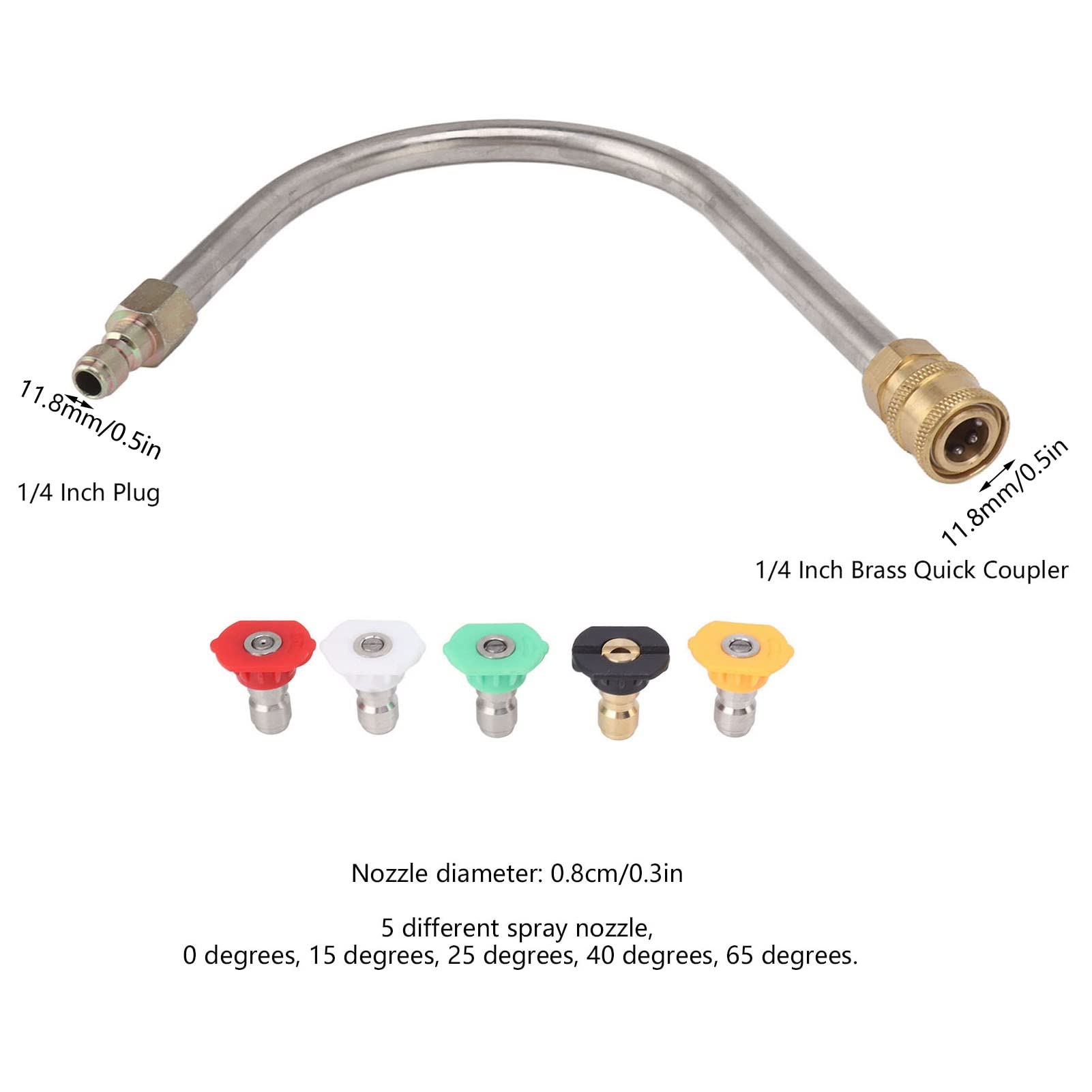 Prolunga Per Idropulitrice 4000PSI - Asta Da 259 Cm Con 5 Ugelli E Attacco Rapido 1/4" - Per Pulizia Tetti E Superfici - Foto 8