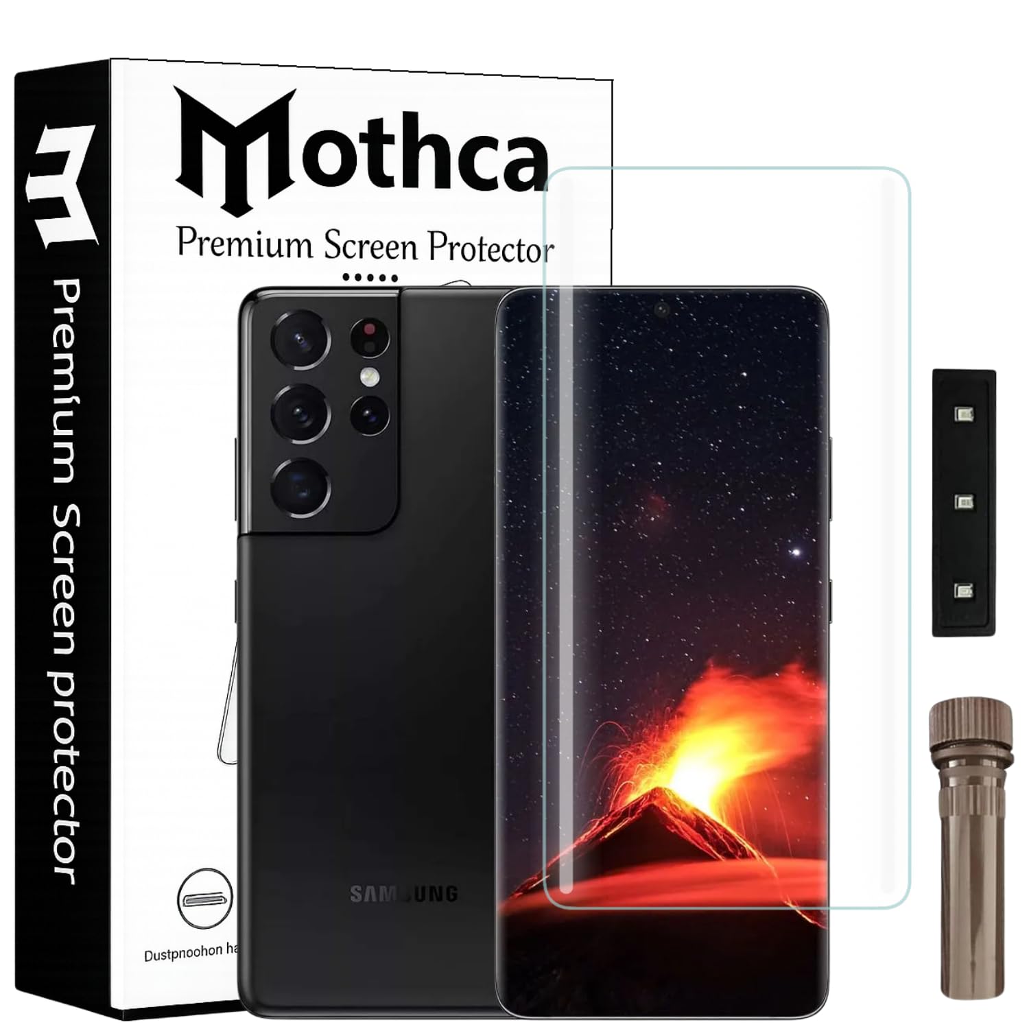 Mothca Premium Curved UV Tempered Glass Screen Protector for Samsung Galaxy S21 Ultra | HD Clear | Full Screen Coverage (Pack of 1)-image-39
