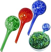 Vista 1 de Evelots Globos de riego de plantas (paquete de 3) - Vidrio soplado a mano - Sistema automático de riego de agua - Interior/exterior - Deja tu hogar