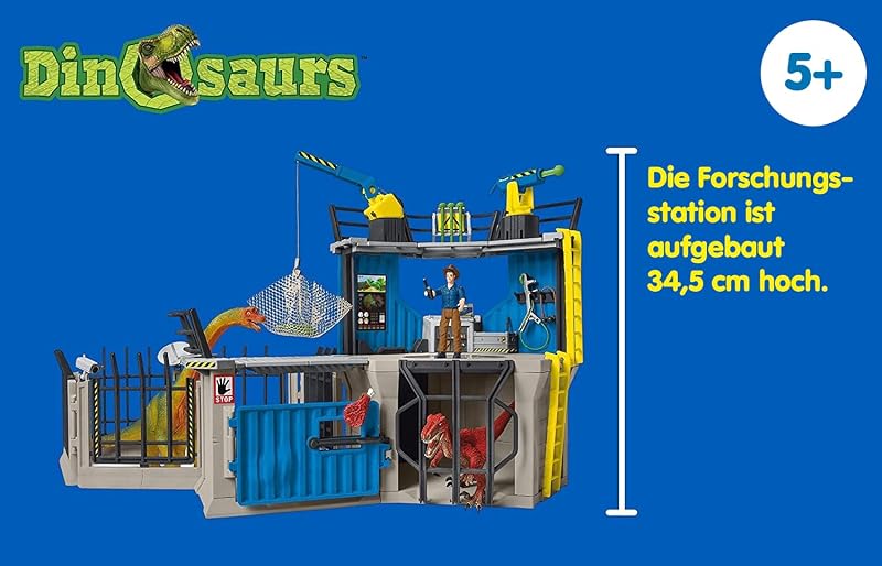 SCHLEICH Nagy Dinoszaurusz Kutatóállomás 72 részes játékszett 2 dinóval és Maxx kutatóval, 4-12 éves gyerekeknek