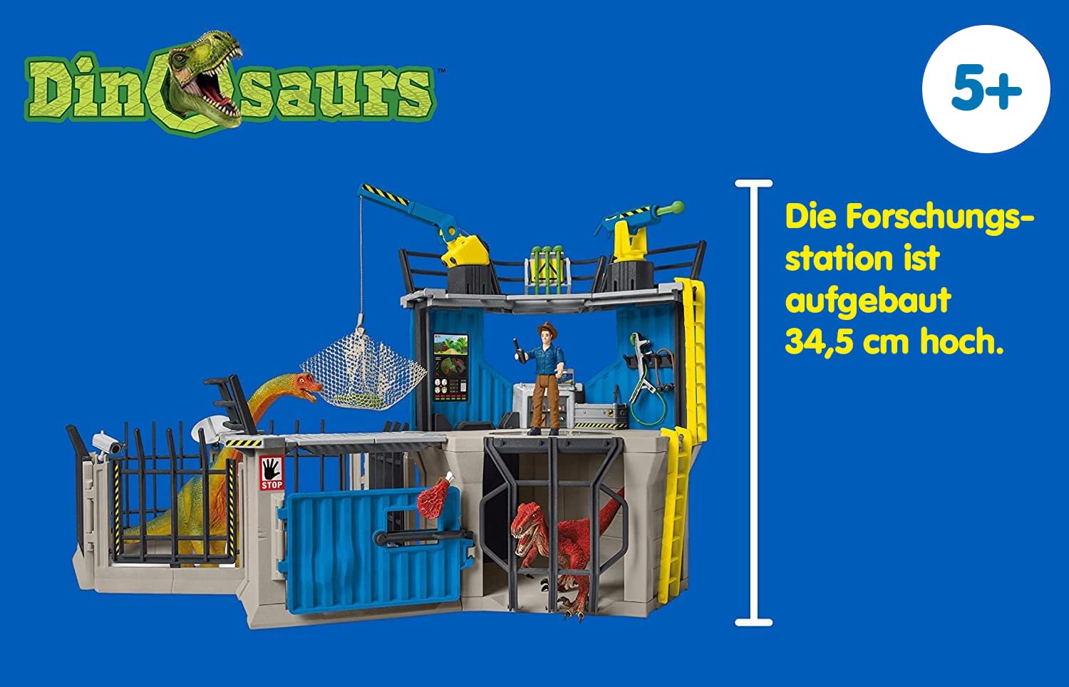 Schleich Dinosaurs | Große Dino-Forschungsstation 41462 | Spielset mit 2 Dino Figuren, Forscher Maxx und Zubehör | tolles Geschenk für Kinder | Dinosaurier Spielzeug ab 4 Jahren | Set aus 72 Teilen