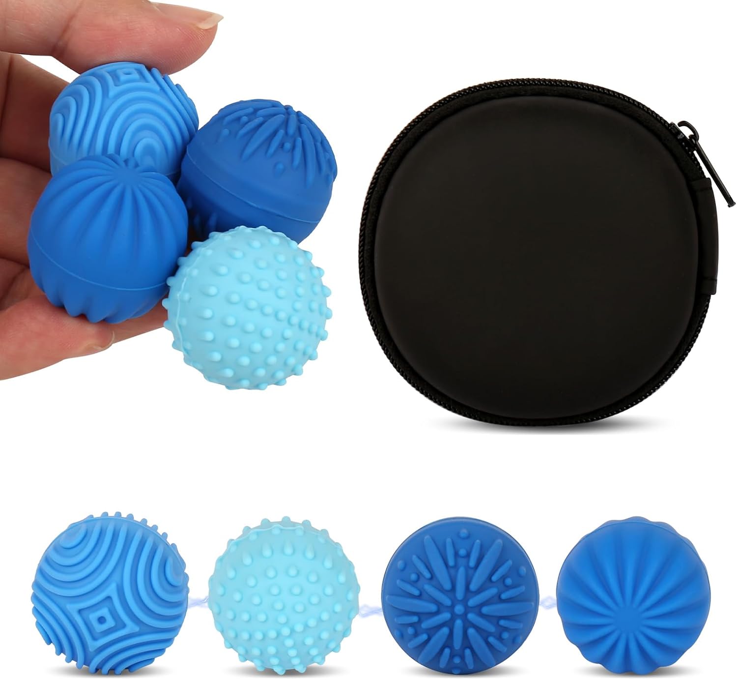 Silicone Magnetic Balls - 4PCS Sensory Stress Fidget Toys for Adults & Teens, Anxiety ADHD Autism Relief Items, Office Desk Toy, Gifts for Women Men, Easter Basket Stuffers & Gifts for Teens