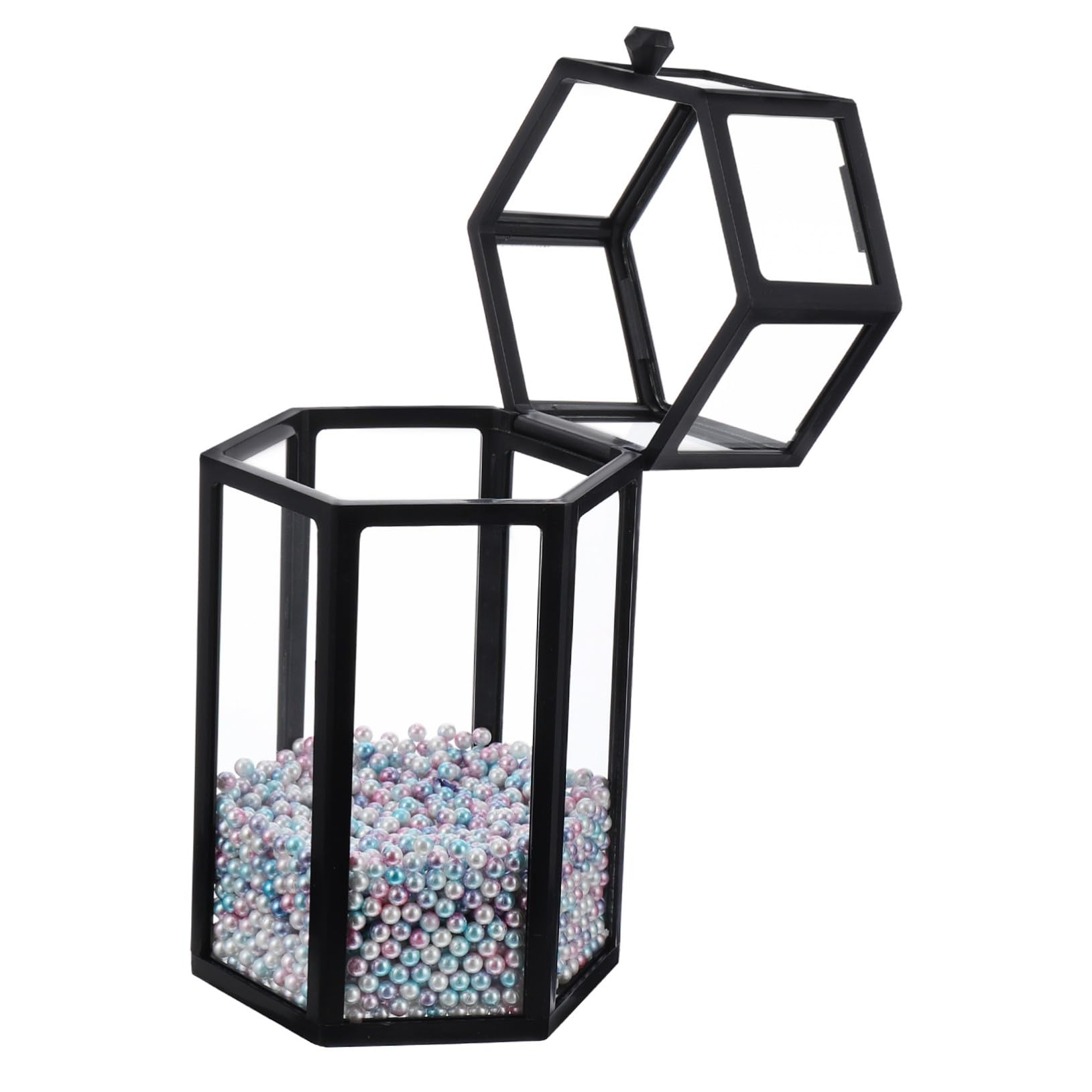 Porta Pennelli Cosmetici in Vetro Coperchio Decorativo per Toeletta Organizer per Eyeliner da Scrivania Contenitore per Pennelli in Vetro