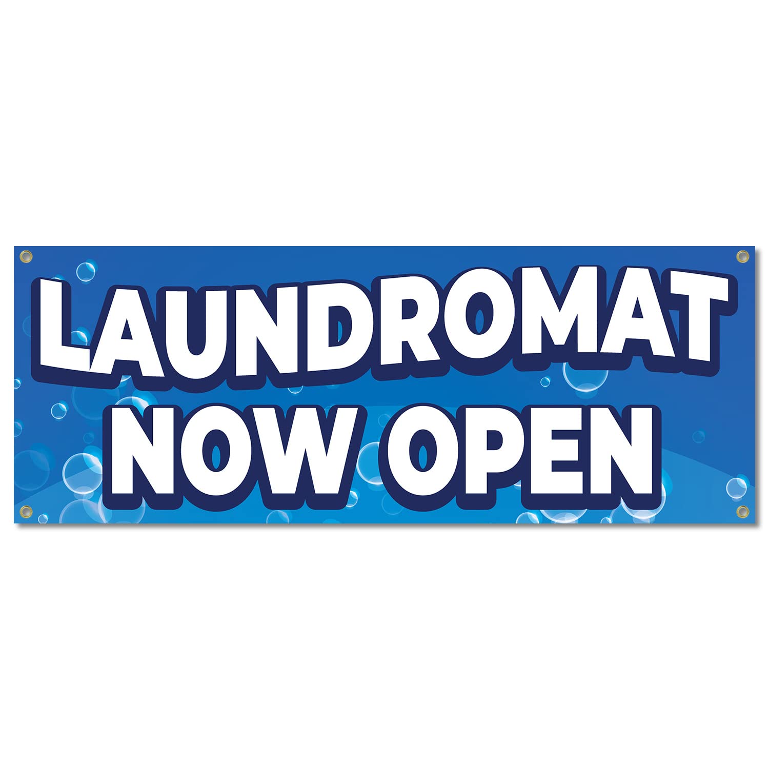 Laundromat | 18" X 48" Banner | Outdoor Vinyl Sign with Grommets | Wash & Fold Coin Laundry Advertising Displays | Made in The USA