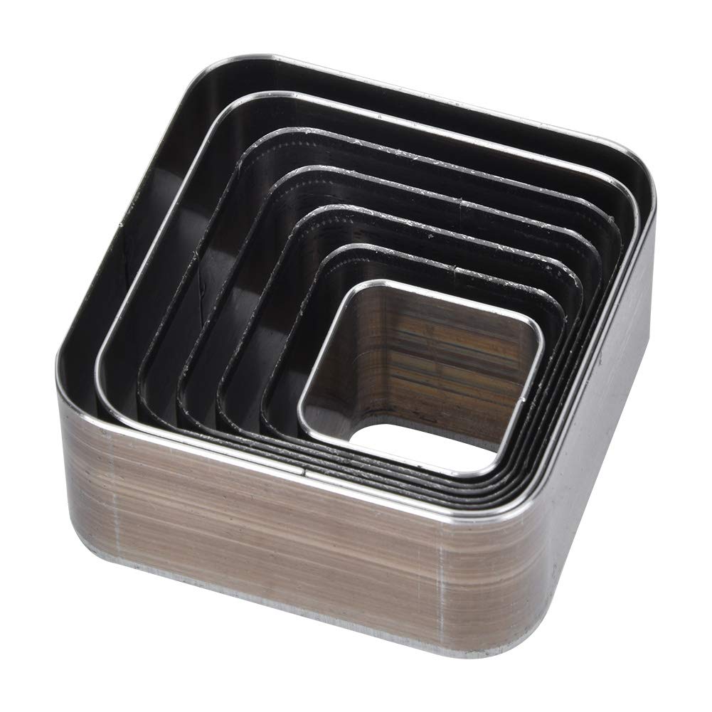 7Pcs Die Punch Cutter, Square Punching Die Set Leather Craft Hollow Cutter for Leathercrafts 50mm 45mm 40mm 35mm 30mm 25mm 20mm