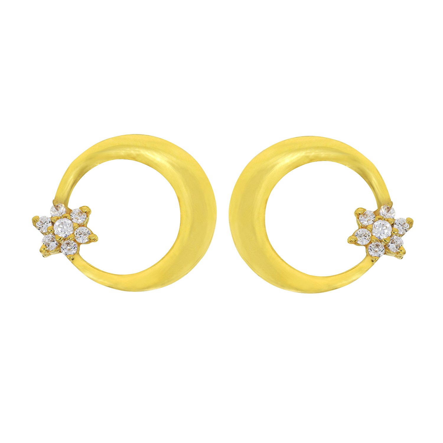 22KT Yellow Gold Stud Earrings for Women-image-22