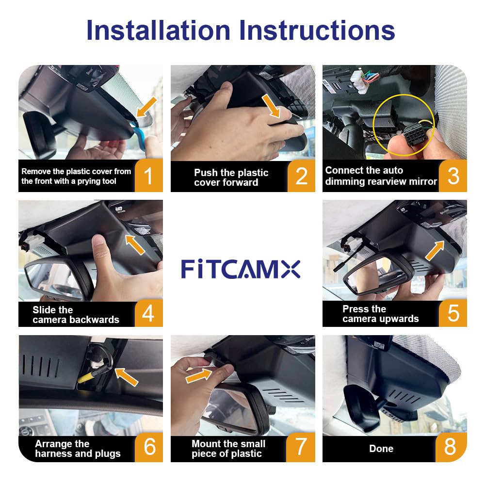 Fitcamx Dashcam 4K Adecuado para Kia EV3 2024 2025 2026(HD2-EV000), OEM Camara para Coche, 2160P UHD Video WIFI, Sensor G, Grabación en Bucle, WDR Dash Cam, Plug&Play, Visión Nocturna, Tarjeta de 64GB