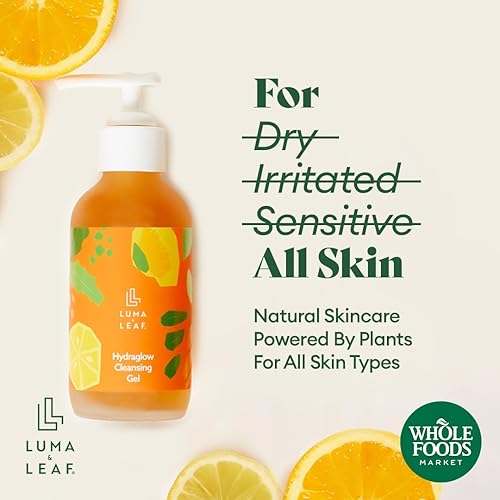 Miniatura 3 de Luma & Leaf Limpiador facial Brightening - Limpiador de gel exfoliante con vitamina C, enzima y ácido hialurónico, limpiador facial hidratante