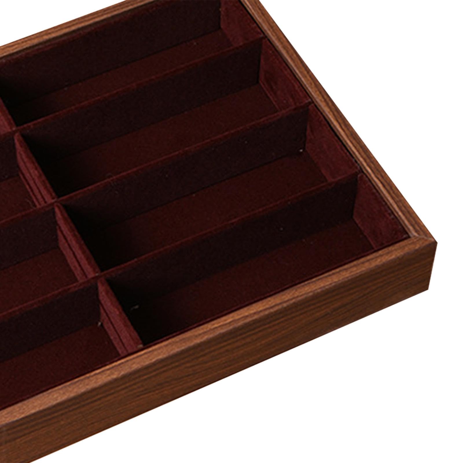 Étui de Rangement pour Lunettes de Soleil, Présentoir pour Lunettes de Soleil, Pouvant Contenir Plusieurs Paires de Lunettes, Bijoux Multi-usages, Mon, Noyer Sans Couvercle