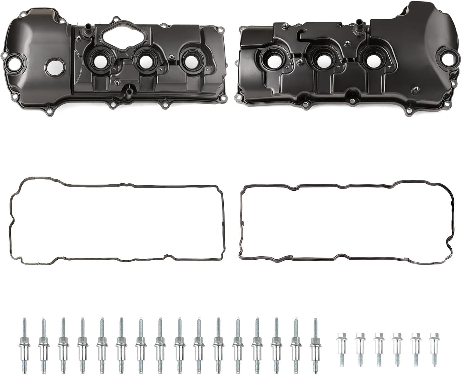 Aluminum Engine Valve Cover Set Left and Right Compatible with 2014-2019 Ford Explorer Flex Taurus Lincoln MKS MKT 3.5L V6 Replace FG1Z-6582-B FG1Z6582C