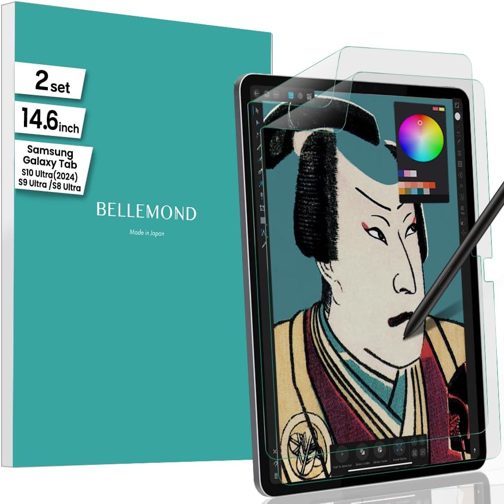 BELLEMOND - Set of 2 - Made in Japan Like Paper Screen Protector for Samsung Galaxy Tab S10 Ultra 2024 / S9 Ultra 2023 / S8 Ultra - 14.6 Inch - Matte PET Screen Protector for Writing & Drawing